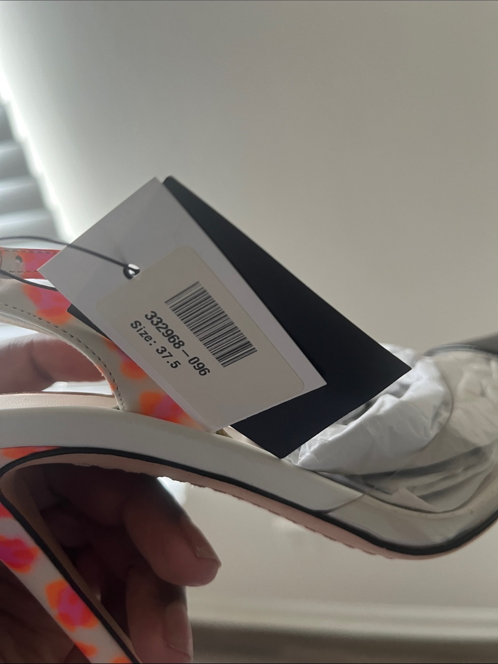 Sophia Webster White Slingback Pumps with Black Patent Cap Toe and Neon Strap - Picture 6 of 6